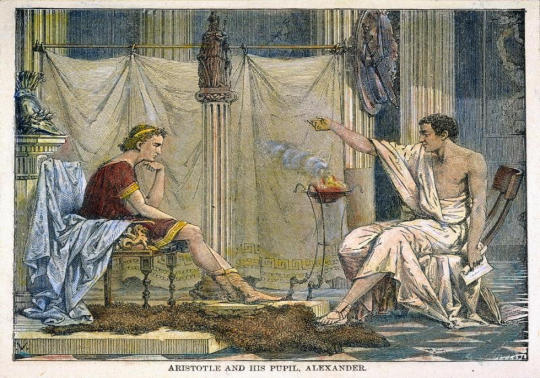 Aristoteles enseñando a Alejandro